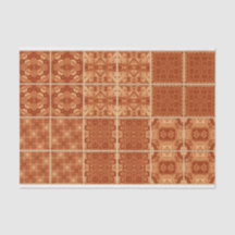 Papiertaschentuch mit roten, orangefarbenen und ge