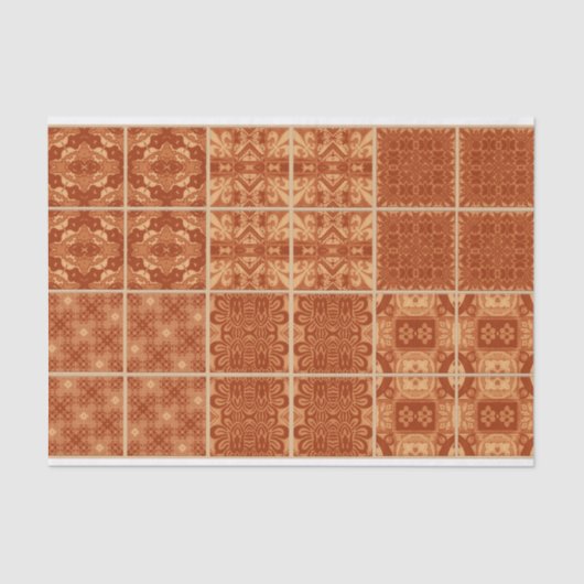 Papiertaschentuch mit roten, orangefarbenen und ge seidenpapier (Vorderseite)