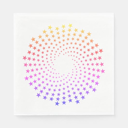 Papiertaschentuch - Regenbogenfarbene Sternwirbel Serviette (Vorderseite)