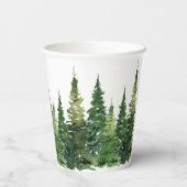 Papiertasse - Aquarellwald Pappbecher (Rückseite)