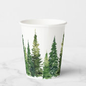 Papiertasse - Aquarellwald Pappbecher (Rechts)