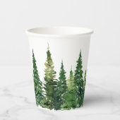 Papiertasse - Aquarellwald Pappbecher (Vorderseite)