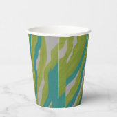 Papiertasse aus grün und türkis gestrichenem Papie Pappbecher (Rechts)