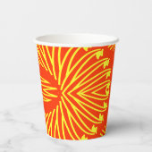 Papiertasse, Ein lebendiges rotes und gelbes klass Pappbecher (Rückseite)