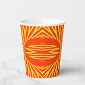 Papiertasse, Ein lebendiges rotes und gelbes klass Pappbecher (Links)