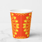 Papiertasse, Ein lebendiges rotes und gelbes klass Pappbecher (Rechts)