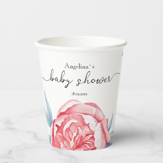 Papiertasse für die Babydusche Pappbecher (Vorderseite)