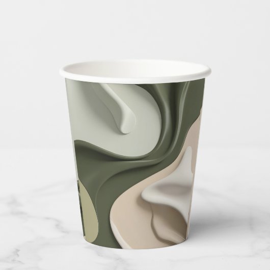 Papiertasse in abstrakter Grafik Pappbecher (Rückseite)