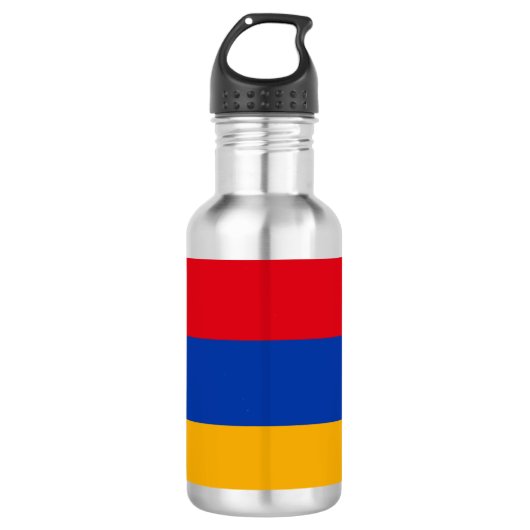 Papiertasse mit armenischer Flagge Edelstahlflasche (Vorderseite)