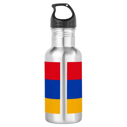 Papiertasse mit armenischer Flagge Edelstahlflasche (Rückseite)