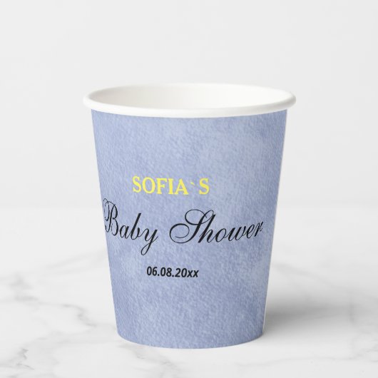 Papiertasse mit Babydusche Pappbecher (Rückseite)