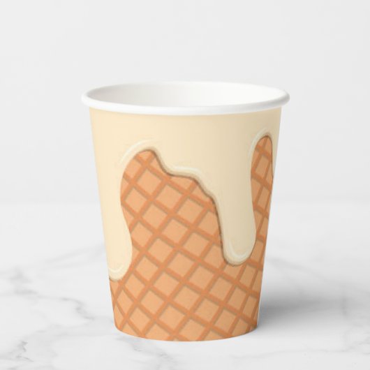 Papiertasse mit Eis-Creme Pappbecher (Rückseite)