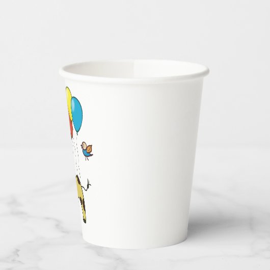 Papiertasse mit Giraffe und Vögeln Pappbecher (Links)