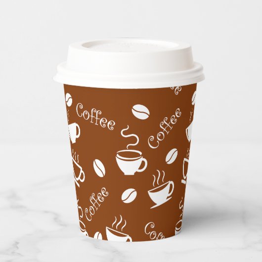 Papiertasse mit Kaffeemuster Pappbecher (Links)