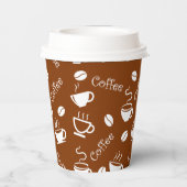 Papiertasse mit Kaffeemuster Pappbecher (Rückseite)