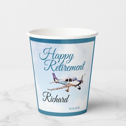 Papiertasse mit Party für die Alterssicherung 2 Pappbecher (Vorderseite)