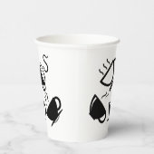 Papiertasse mit schwarzen Becherbildern Pappbecher (Rechts)