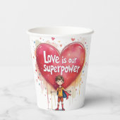 Papiertasse mit Valentiner Tagesdesign Pappbecher (Rückseite)