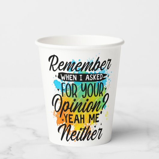 Papiertasse Pappbecher (Rückseite)