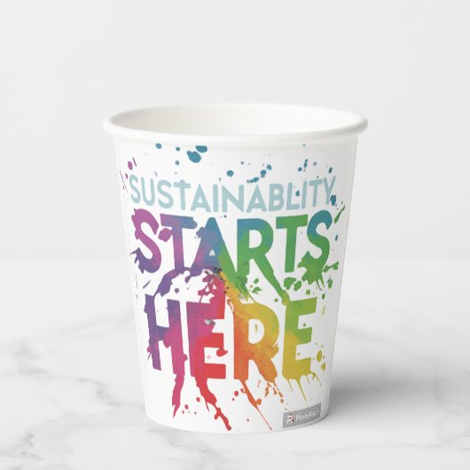 Papiertasse Pappbecher (Rückseite)