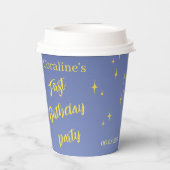 Papiertasse zum ersten Geburtstag mit Einhorn Pappbecher (Rückseite)