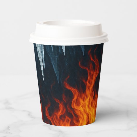 PapiertasseFeuergefecht und Eis - elementare Kontr Pappbecher (Rückseite)