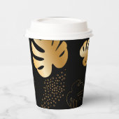 Papiertassen aus schwarzem Gold, Blätter Pappbecher (Links)