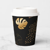 Papiertassen aus schwarzem Gold, Blätter Pappbecher (Rückseite)