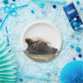 PapierTeller 7" mit Grizzlybären (Party)