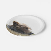 PapierTeller 7" mit Grizzlybären (Schrägansicht)