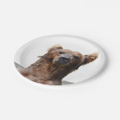 PapierTeller 7" mit Grizzlybären (Schrägansicht)