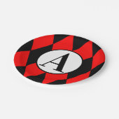 PapierTeller 7" ROTER u. SCHWARZER HARLEKIN u. (Schrägansicht)