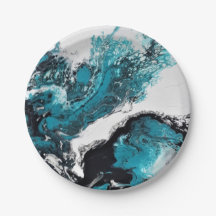 Papierteller. Abstraktes Muster. Anetka-Wellen.