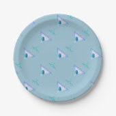 PAPIERTELLER, BLAUES MARTINI-DESIGN PAPPTELLER (Vorderseite)