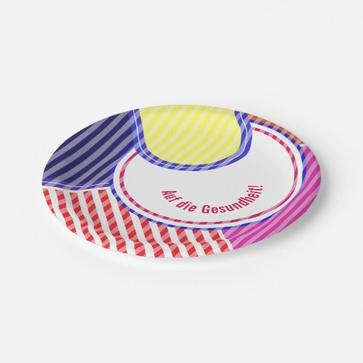 Papierteller-Bunt Pappteller (Schrägansicht)