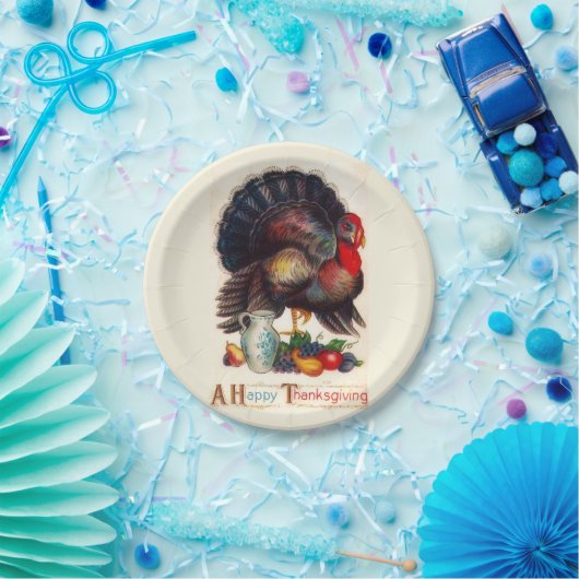 PapierTeller der glücklicher Erntedank-Türkei (Party)