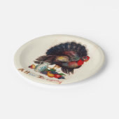 PapierTeller der glücklicher Erntedank-Türkei (Schrägansicht)