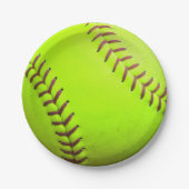 PapierTeller der Softball-gelber schneller (Vorderseite)
