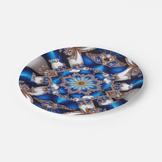 Papierteller mit argentinischem Farbdesign (Schrägansicht)