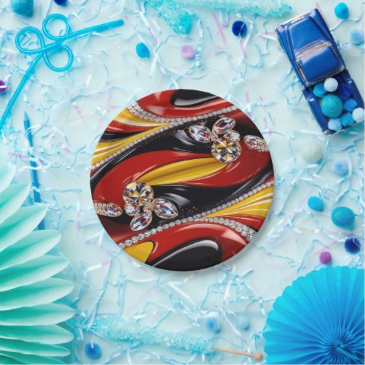 Papierteller mit belgischem Farbdesign (Party)