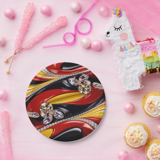 Papierteller mit belgischem Farbdesign (Party)