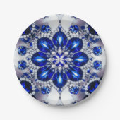 Papierteller mit blauweißem Farbdesign (Vorderseite)