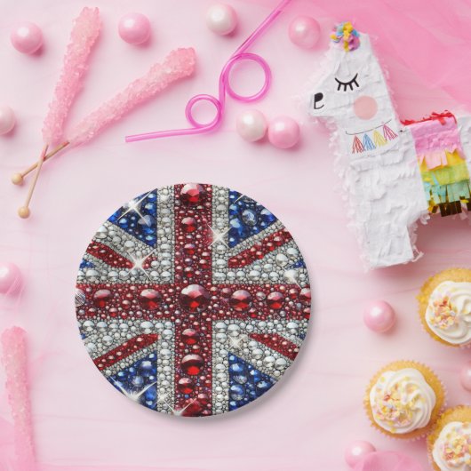 Papierteller mit britischer Farbgestaltung (Party)