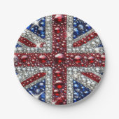 Papierteller mit britischer Farbgestaltung (Vorderseite)