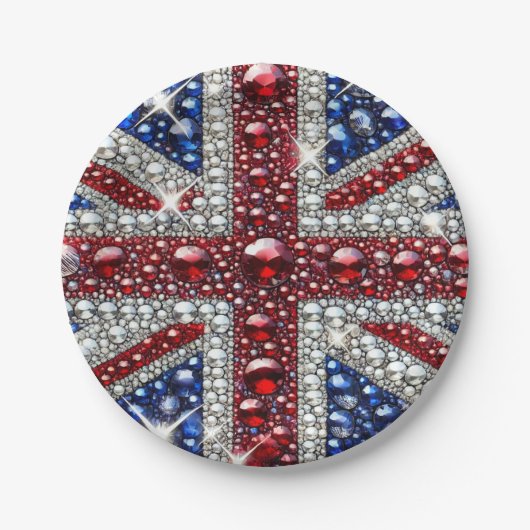 Papierteller mit britischer Farbgestaltung (Vorderseite)