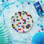 PapierTeller mit Campings-Kreuzworträtsel-Thema (Party)