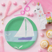 PapierTeller mit einem Segelboot-Entwurf (Party)