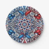 Papierteller mit France Colors Design (Vorderseite)