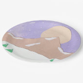 PapierTeller mit Gebirgsszene (Schrägansicht)