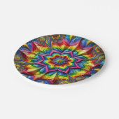 Papierteller mit LGBTQ-Farbgestaltung (Schrägansicht)